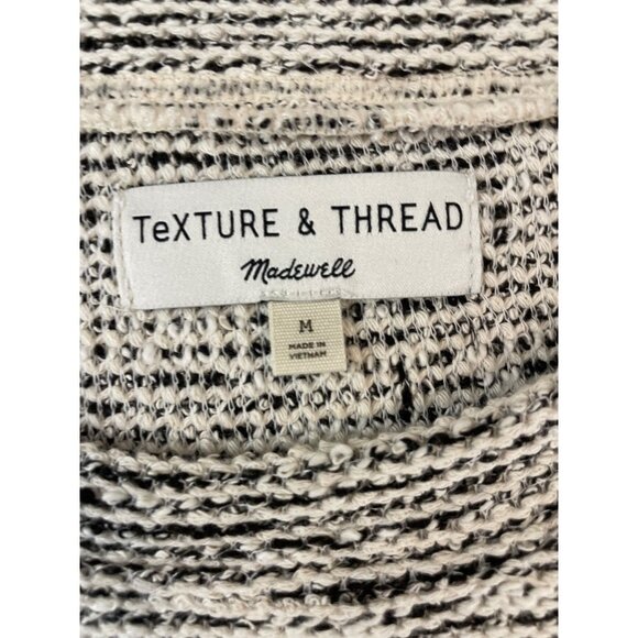 Texture & Thread Madewell Black White Round Neck Long Sleeved Sz M - Picture 6 of 10